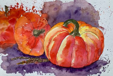 绘画 标题为“''The Pumpkin Boom'…” 由Elena Tuncer, 原创艺术品, 水彩