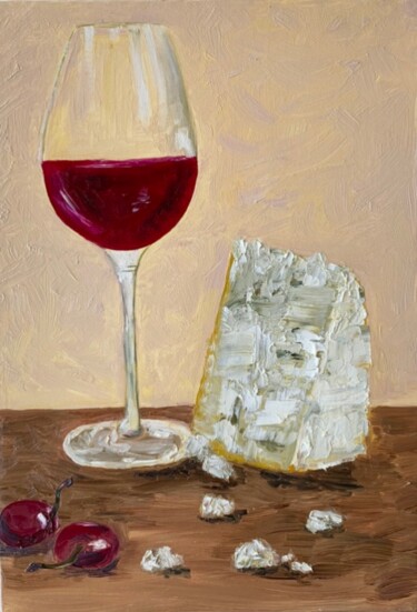 Картина под названием "''Evening with red…" - Elena Tuncer, Подлинное произведение искусства, Масло