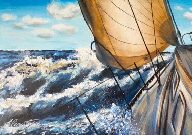 Картина под названием ""Choice" Sailing Ya…" - Elena Tuncer, Подлинное произведение искусства, Акрил