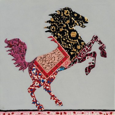 Cavallo bizantino. Luna Pittura intitolato "Cavallo bizantino.…" da Luigi Ballarin, Opera d'arte originale, Acrilico