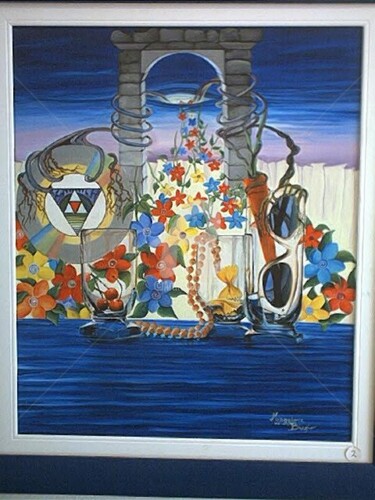 Pittura intitolato "UN BUCO NELL'INFINI…" da Artebiagio, Opera d'arte originale