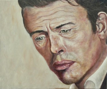 Painting titled "Jacques Brel" by Christian Carrette, Original Artwork, Oil