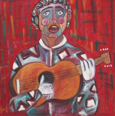 Pittura intitolato "il cantore" da Damiano Corona, Opera d'arte originale, Altro