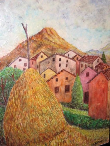 Pittura intitolato "paesaggio rurale" da Damiano Corona, Opera d'arte originale, Altro