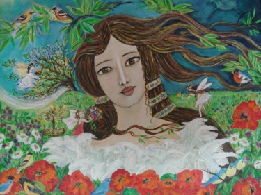 Painting titled "La casa de la luz" by Maika, Original Artwork