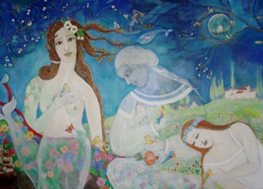 Pintura titulada "El milagro de la ga…" por Maika, Obra de arte original, Acrílico