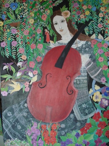 Painting titled "El teatro de mi mem…" by Maika, Original Artwork, Acrylic