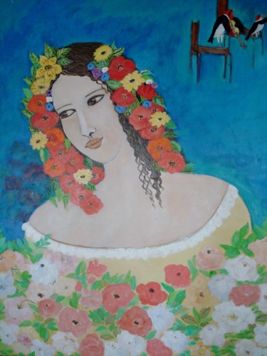 Painting titled "17 anos" by Maika, Original Artwork, Acrylic