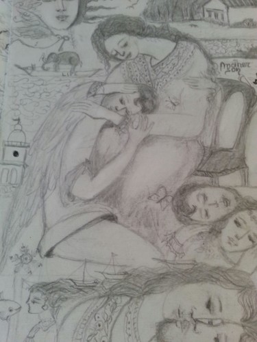 Drawing titled "Ruben Dario... nues…" by Maika, Original Artwork, Pencil