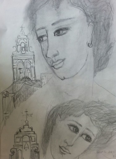 Drawing titled "La iglesia en la pl…" by Maika, Original Artwork, Pencil