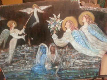 Painting titled "Israel" by Maika, Original Artwork, Acrylic