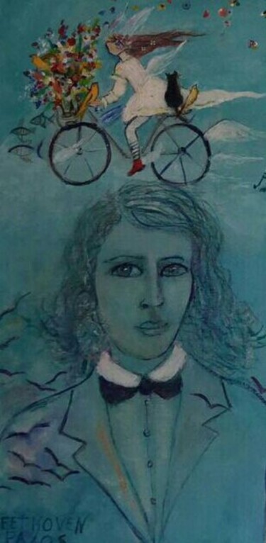 Pintura titulada "Mi hombre azul....L…" por Maika, Obra de arte original, Acrílico