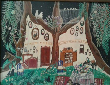 Painting titled "La casa de mis sueñ…" by Maika, Original Artwork, Acrylic