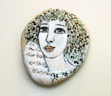 Pintura titulada "Mujer con Olivos" por Maika, Obra de arte original, Acrílico