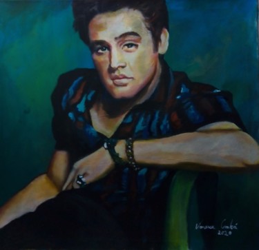 Pintura intitulada "Retrato Elvis Presl…" por Vanesca Conká, Obras de arte originais, Acrílico