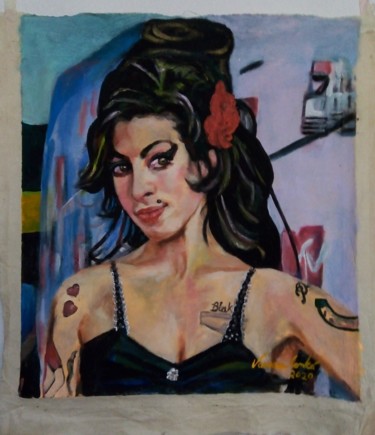 Pintura intitulada "Retrato de Amy Wine…" por Vanesca Conká, Obras de arte originais, Acrílico