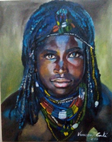 Pintura intitulada "O Africano" por Vanesca Conká, Obras de arte originais, Óleo