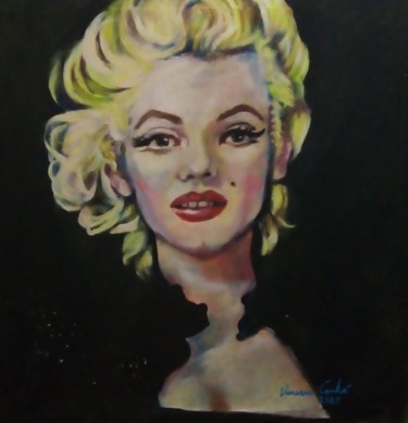 Pintura intitulada "Retrato de Marilyn…" por Vanesca Conká, Obras de arte originais, Acrílico