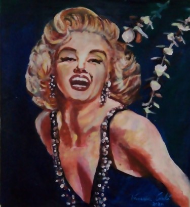 Pintura intitulada "Retrato Marilyn Mon…" por Vanesca Conká, Obras de arte originais, Acrílico