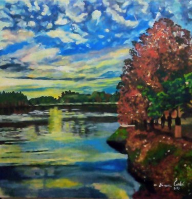 Pintura intitulada "Lago São Bernardo" por Vanesca Conká, Obras de arte originais, Acrílico