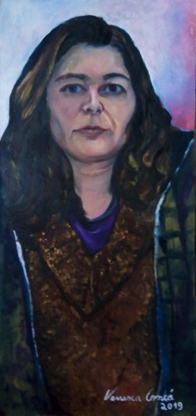 Pintura intitulada "Auto-retrato" por Vanesca Conká, Obras de arte originais, Óleo
