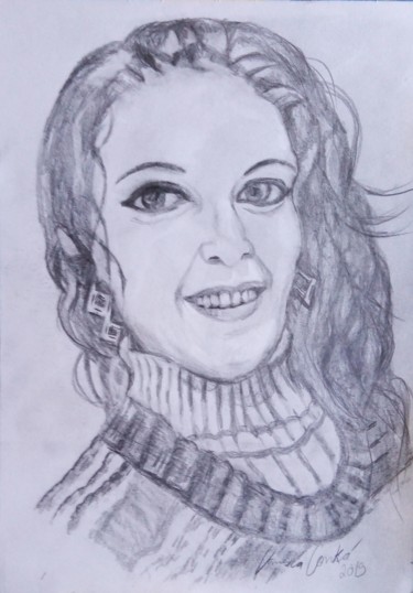 Desenho intitulada "Audrey" por Vanesca Conká, Obras de arte originais, Lápis