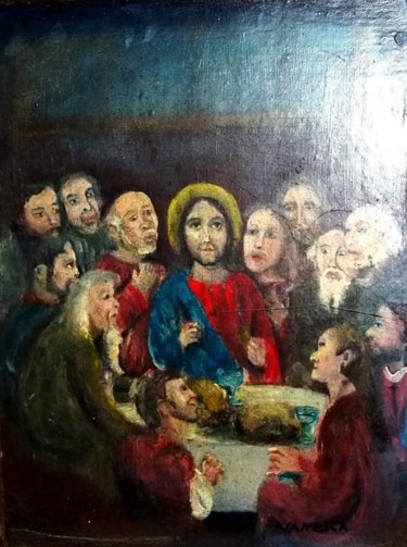 Pintura intitulada "Santa ceia" por Vanesca Conká, Obras de arte originais, Tinta de esmalte