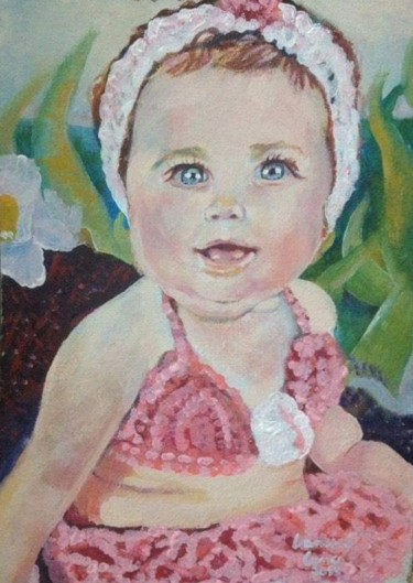 Pintura intitulada "Retrato de bebê" por Vanesca Conká, Obras de arte originais, Acrílico