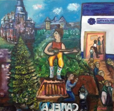 Pintura intitulada "A cidade" por Vanesca Conká, Obras de arte originais, Acrílico