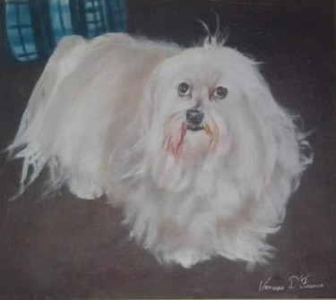 Pintura intitulada "Cão" por Vanesca Conká, Obras de arte originais, Óleo