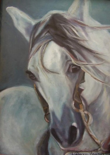 Peinture intitulée "Cavalo crioulo" par Vanesca Conká, Œuvre d'art originale, Huile