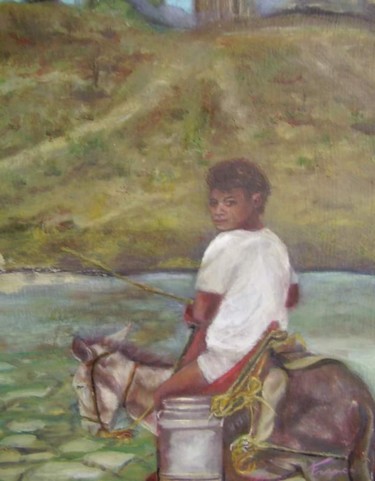 Pintura intitulada "Tonel de água" por Vanesca Conká, Obras de arte originais, Óleo