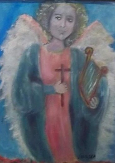 Pintura intitulada "Anjo protetor" por Vanesca Conká, Obras de arte originais, Tinta de esmalte