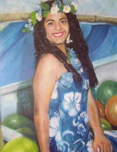 Painting titled "Retrato da Mariela" by Vanesca Conká, Original Artwork, Oil
