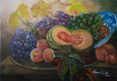 Painting titled "Natureza morta" by Vanesca Conká, Original Artwork, Oil