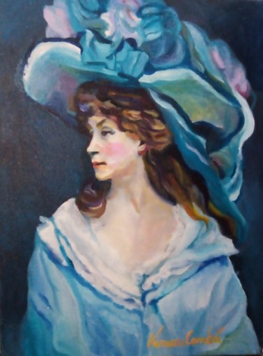 Painting titled "Retrato" by Vanesca Conká, Original Artwork, Oil