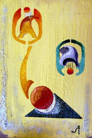 Pintura titulada "POR UNA COSTILLA" por La Mandala.Julio Alberto Schipilov, Obra de arte original