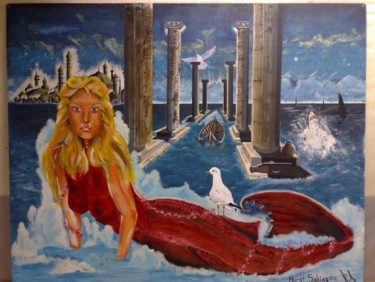 "No = 3 Mermaid  (en…" başlıklı Tablo Murat Sahingoz tarafından, Orijinal sanat, Petrol
