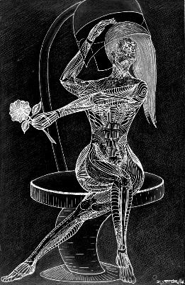 Dibujo titulada "Desnudo Sin Piel 3-…" por Jorge Washington Verde Ramos, Obra de arte original, Otro