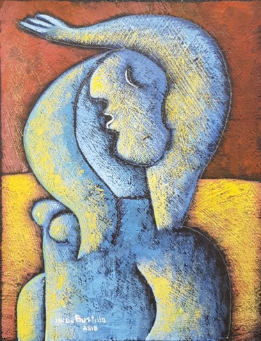 Pintura titulada "Cuerpo azul" por Karen Velasquez Bustillo, Obra de arte original, Acrílico