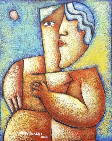 Pintura titulada "ojos sin rostro" por Karen Velasquez Bustillo, Obra de arte original, Acrílico