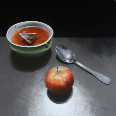 Drawing titled "Thé a la pomme carré" by Artelierdedomi, Original Artwork, Pastel
