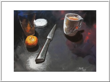 Dessin intitulée "Miel et couteau" par Artelierdedomi, Œuvre d'art originale, Pastel