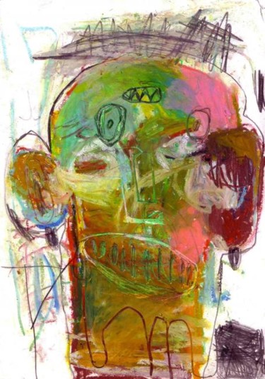 Peinture intitulée "Tête / Pastel, mine…" par Jose Dubois, Œuvre d'art originale, Huile