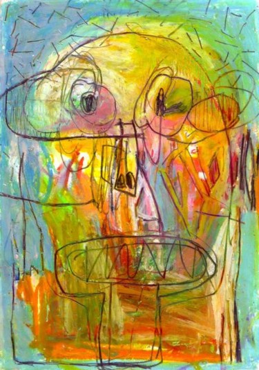 Peinture intitulée "Tête / Pastel, mine…" par Jose Dubois, Œuvre d'art originale
