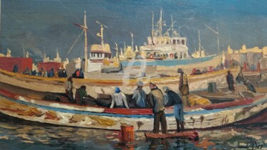Картина под названием "Рыбаки" - Vladimir Vorontsov, Подлинное произведение искусства, Масло