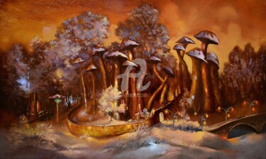 Картина под названием "Лесные фонарики" - Vladimir Vorontsov, Подлинное произведение искусства, Масло