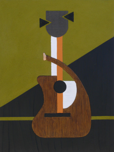 Schilderij getiteld "Guitarra de Aire" door Juanma Luna (Arteluny), Origineel Kunstwerk, Acryl