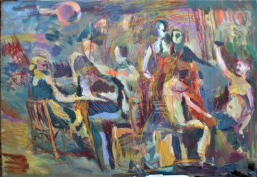 Pintura titulada "Пируюшие" por Artem Antanosian, Obra de arte original, Oleo