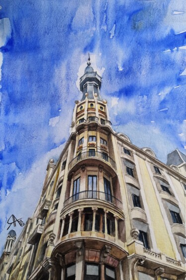 Arquitectura de Barcelona Картина под названием "Arquitectura de Bar…" - Артём Яворский, Подлинное произведение искусства, Акварель